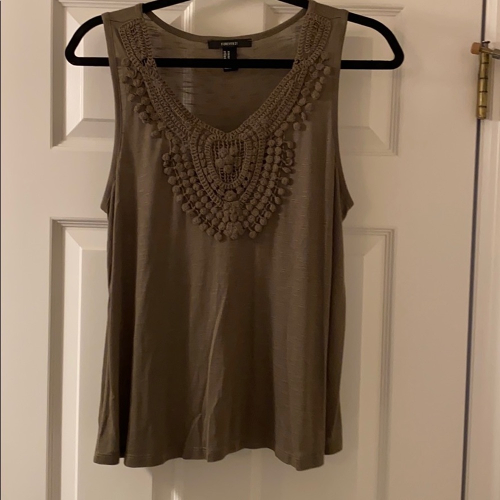 forever 21 army green tank top